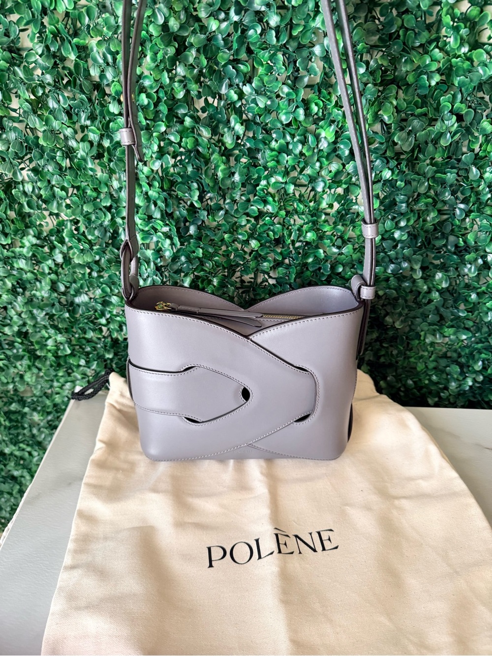 Polene Nodde Edition Smooth Stone Shoulder Crossbody Bag